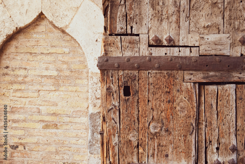 Medieval wood door in Valencia, Spain. Torres de Serranos Door. Medieval wood door in Valencia, Spain. Torres de Serranos Door.
