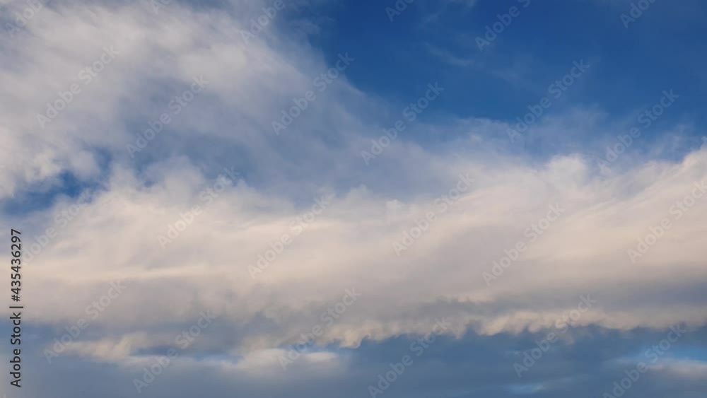 Tranquil cloudscape and the tiny moon on the blue sky. Fluffy white clouds aerial composition. Misty overcast cumulus shapes, abstract nebula textures. Air fresheners, celestial beauty Tranquil cloudscape and the tiny moon on the blue sky. Fluffy white clouds aerial composition. Misty overcast cumulus shapes, abstract nebula textures. Air fresheners, celestial beauty