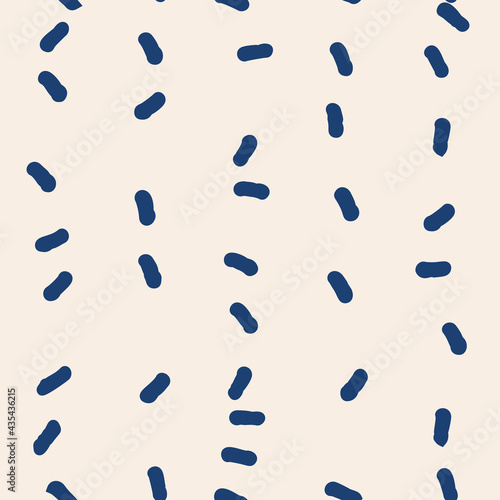 Indigo tie dye shibori vector seamless pattern. Minimalist geometric oriental  endless tile repeat in navy blue and white. Organic texture. Japanese traditional print.