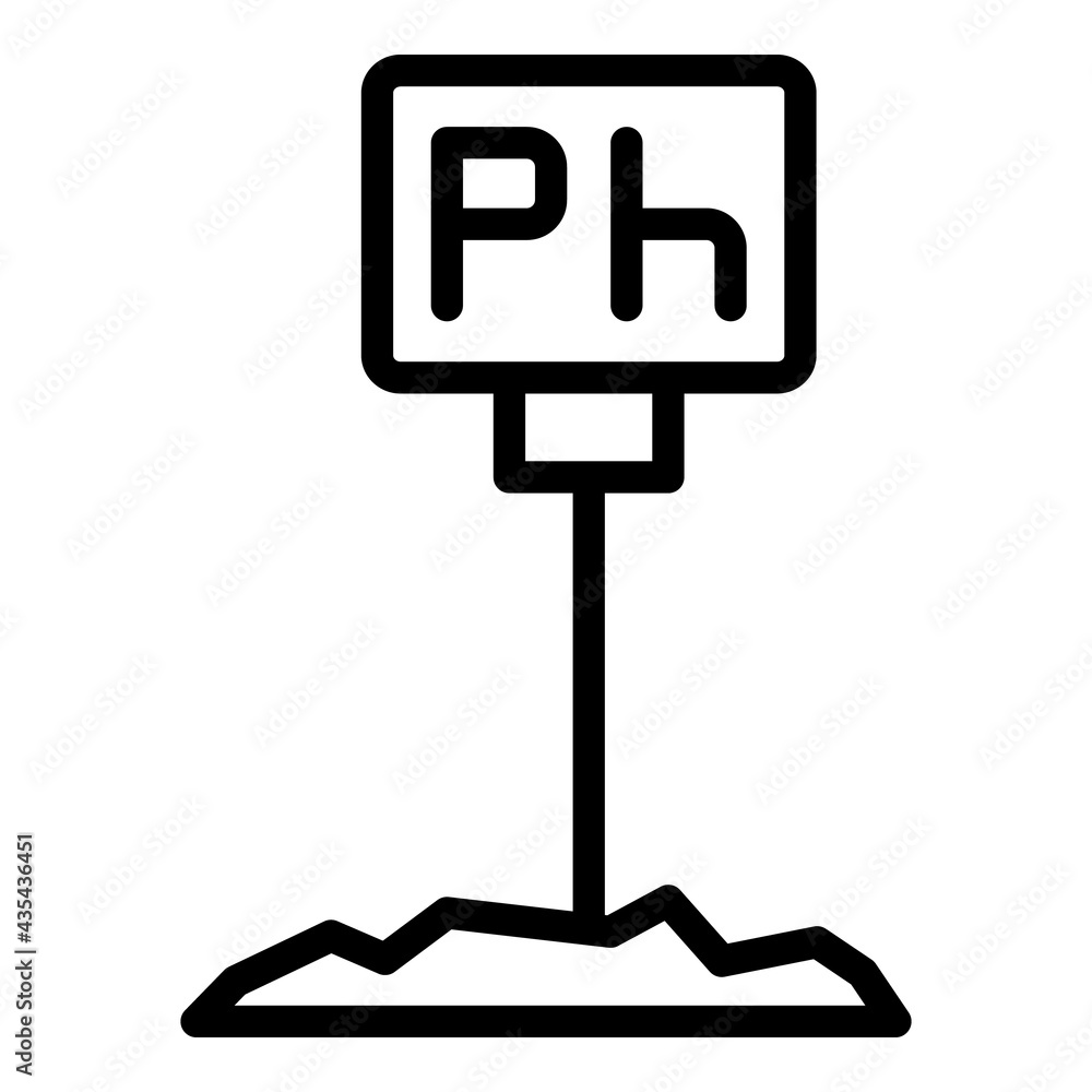 Soil ph meter icon. Outline Soil ph meter vector icon for web design isolated on white background