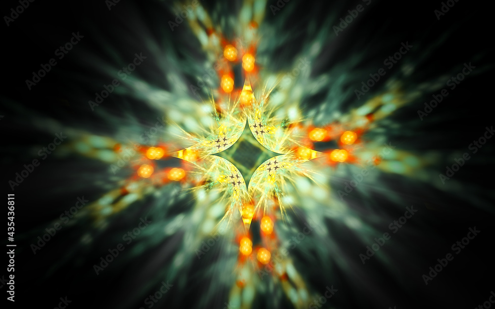digital illustration abstract image generated from fractal fantastic flower with petals