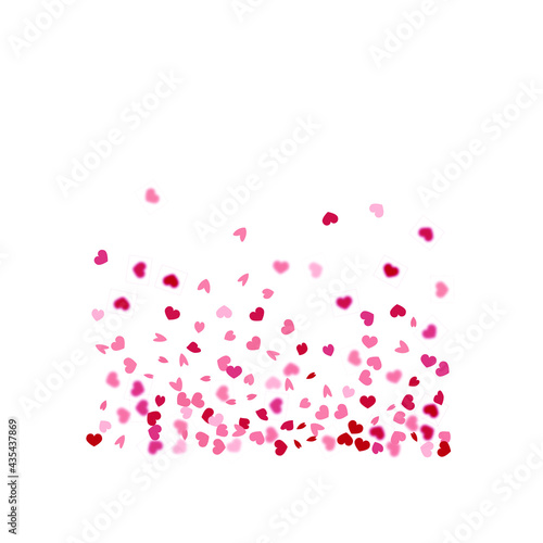 Heart Background. 8 March Banner with Flat Heart. St Valentine Day Card with Classical Hearts. Red Pink  Exploding Like Sign. Vector Template for Mother's Day Card. Empty Vintage Confetti Template.