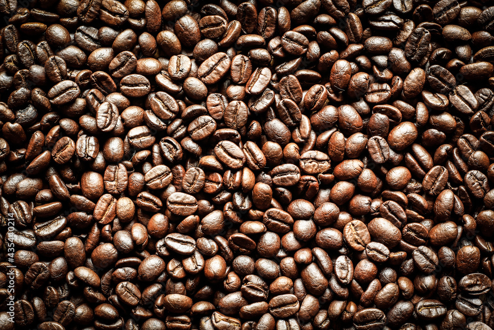 Obraz premium Roasted Coffee Beans background texture. 
