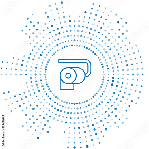 Photos Blue line Toilet paper roll icon isolated on white background