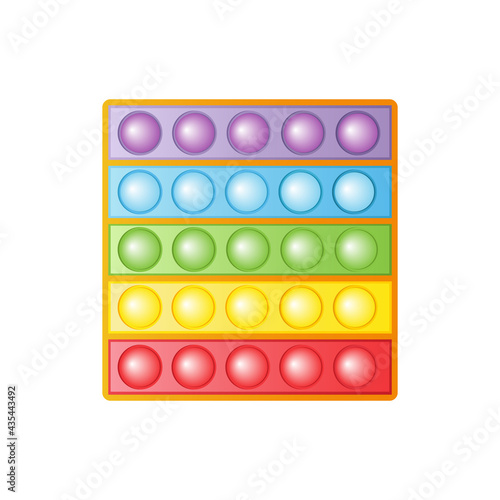 Antistress trendy toys fidget sensory pop it and simple dimple, shape of square. Colorful Silicone bubbles. Finger training for children and adults. To Relieve Stress. Vector illustration