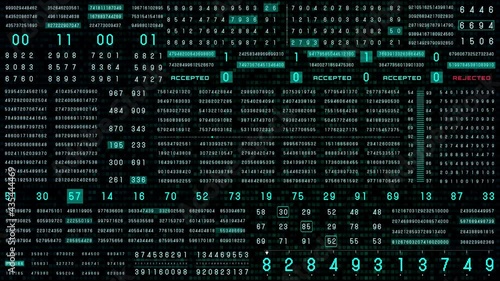 Digital Number Security Data Flow Scanning HUD Simulation 4K Motion Background