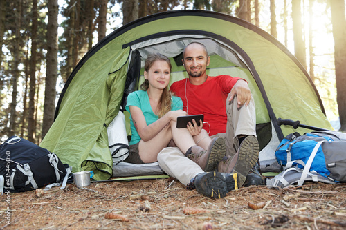 couple at camping site