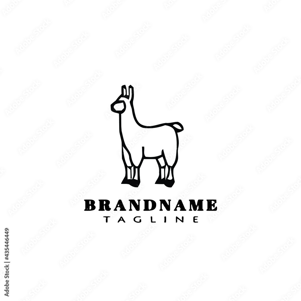 cute alpaca logo template icon vector illustration