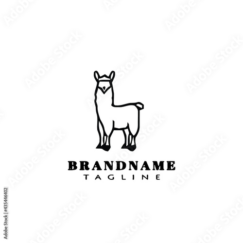 cute alpaca logo template icon vector illustration