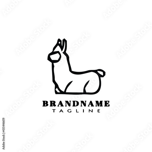cute alpaca logo template icon vector illustration