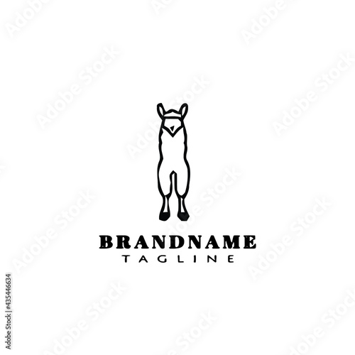 cute alpaca logo template icon vector illustration