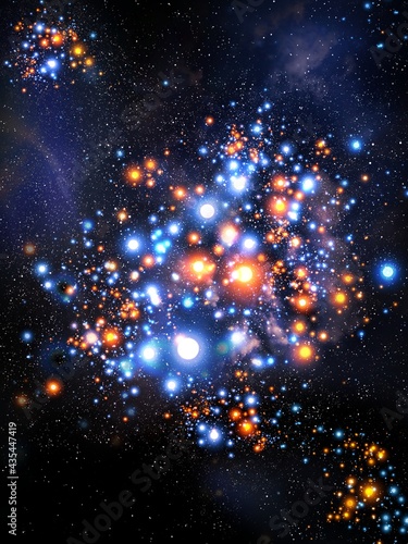 galactic constellations, clusters of stars in space, beautiful abstract background.