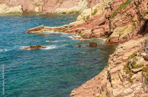 Cala Maidduzza inside the Sicilian Nature Reserve, Mediterranean sea landscape, Terrasini, province of Palermo, Italy