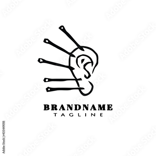 acupuncture ear logo icon design template vector illustration