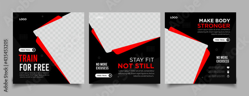 Fitness social media post banner template	