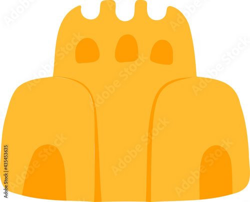 Vector summer illustration of sand castle beach sea play children on vacation