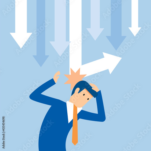 Business graph deterioration affects investors
