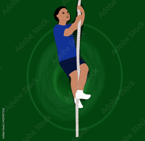 A boy on a tightrope