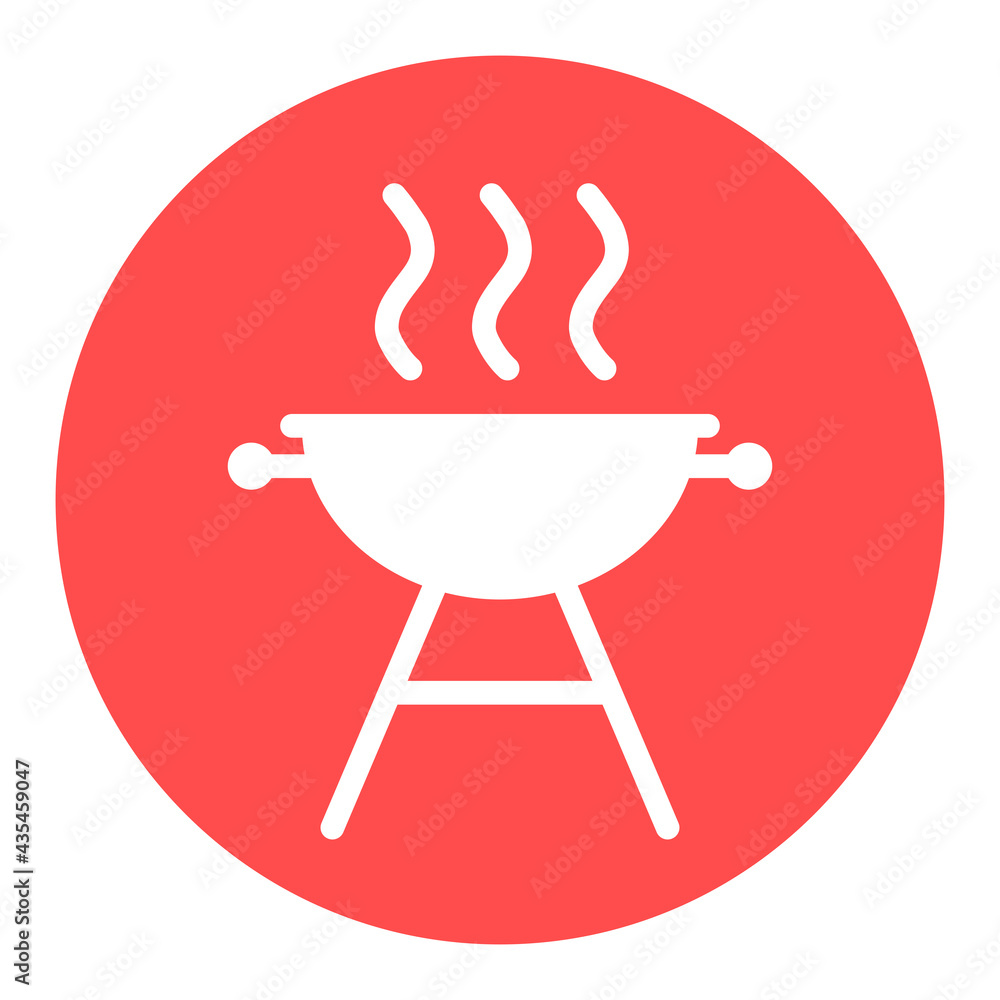 Grill BBQ cookout vector white glyph icon Grill BBQ cookout vector white glyph icon