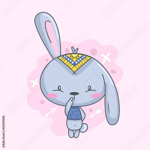 Cute bunny with tender pose