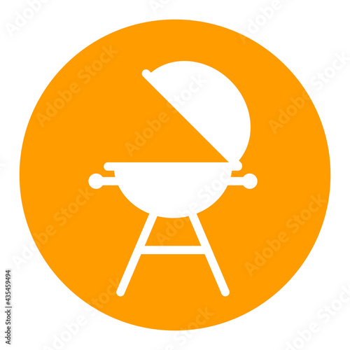 Grill barbeque cookout vector white glyph icon