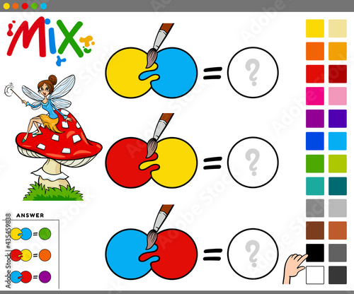 mixing colors educational task for children
