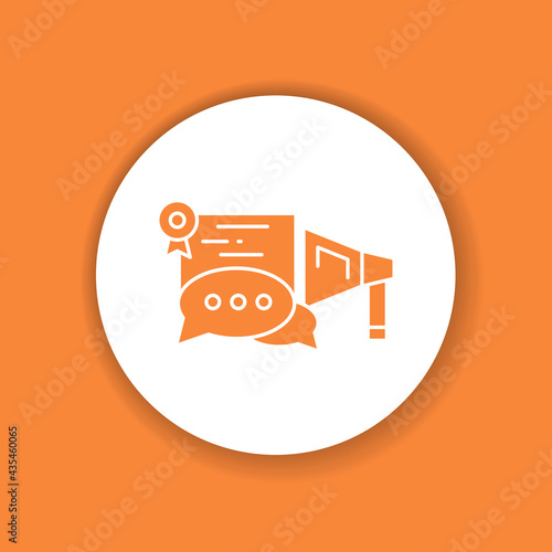 Oratory courses color glyph icon. Education public speaking.