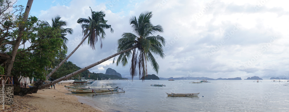 El Nido tropical island landscapes on Palawan Island in the Philippines.