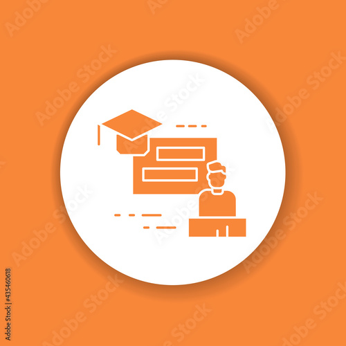 Training seminar color glyph icon. Tutor, educator, teacher.