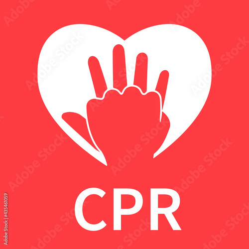 Cpr Hands only design. Clipart image