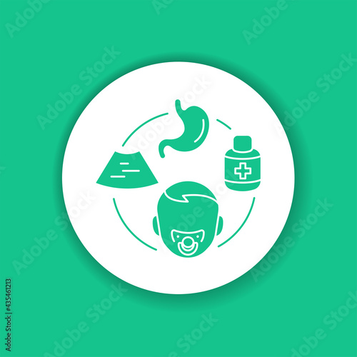 Pediatric hospice color glyph icon. Palliative help children.