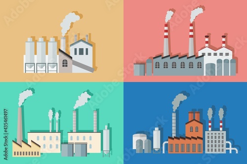 Factory design set - vector factories