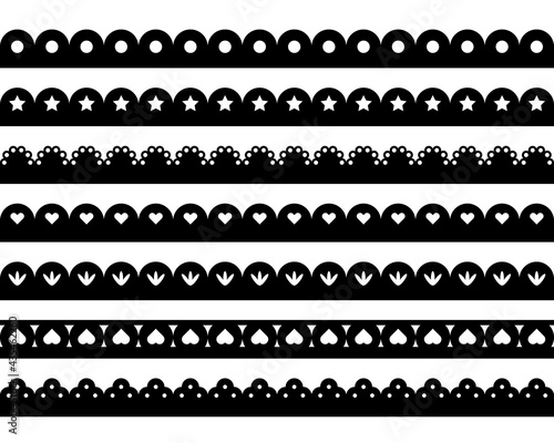 Scalloped Lace Border set. Clipart image isolated on white background