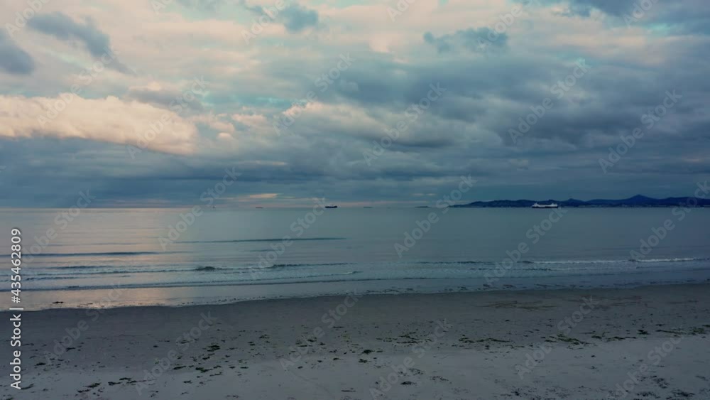 Aerial view cloudy seascape at Golden hour viewed from the Dollymount Strand, North Bull Island Aerial view cloudy seascape at Golden hour viewed from the Dollymount Strand, North Bull Island