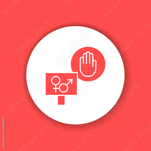 Sex strike glyph color icon. Feminist movement.
