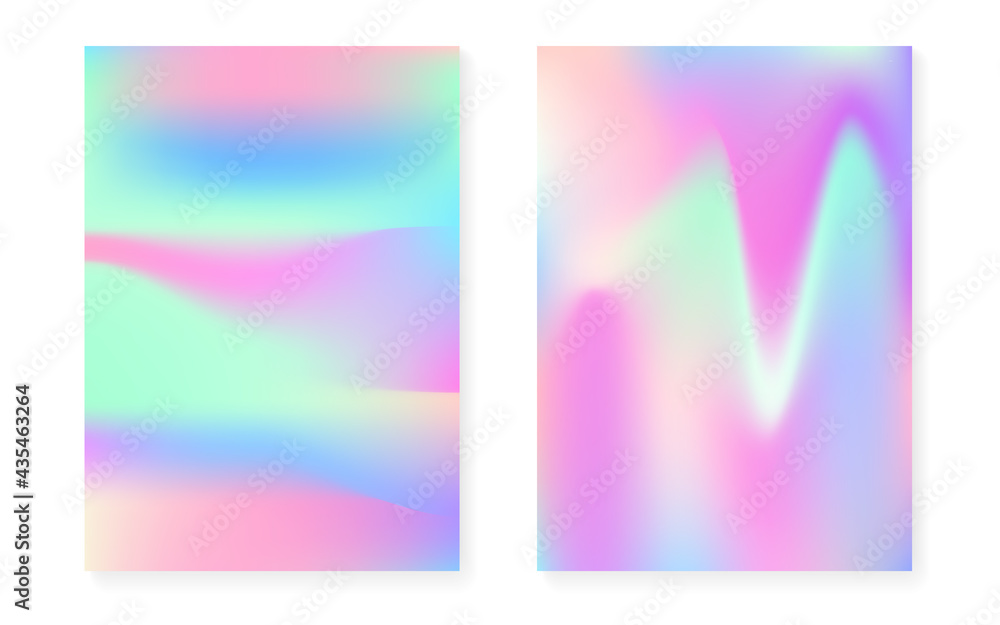 Hologram gradient background set with holographic cover.