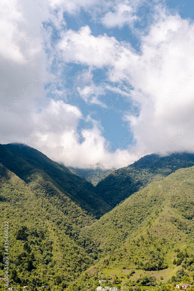 Colombian landscape with mountains and sky