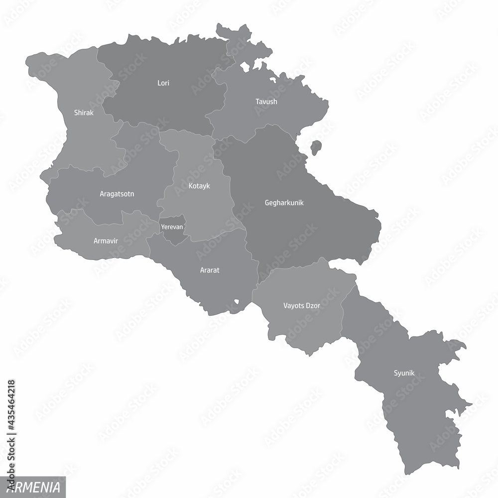 Fototapeta premium Armenia administrative map