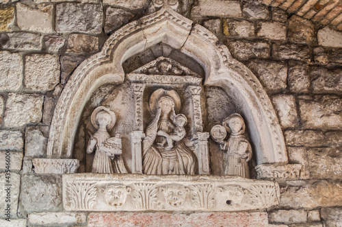 Bas-relief of the Virgin Mary at the entrance to the old town of Kotor.