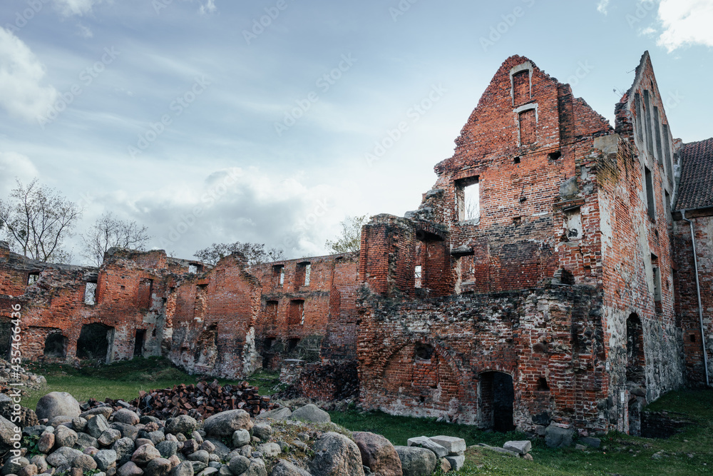 Ruins of Insterburg castle in Chernyakhovsk, Kaliningrad region