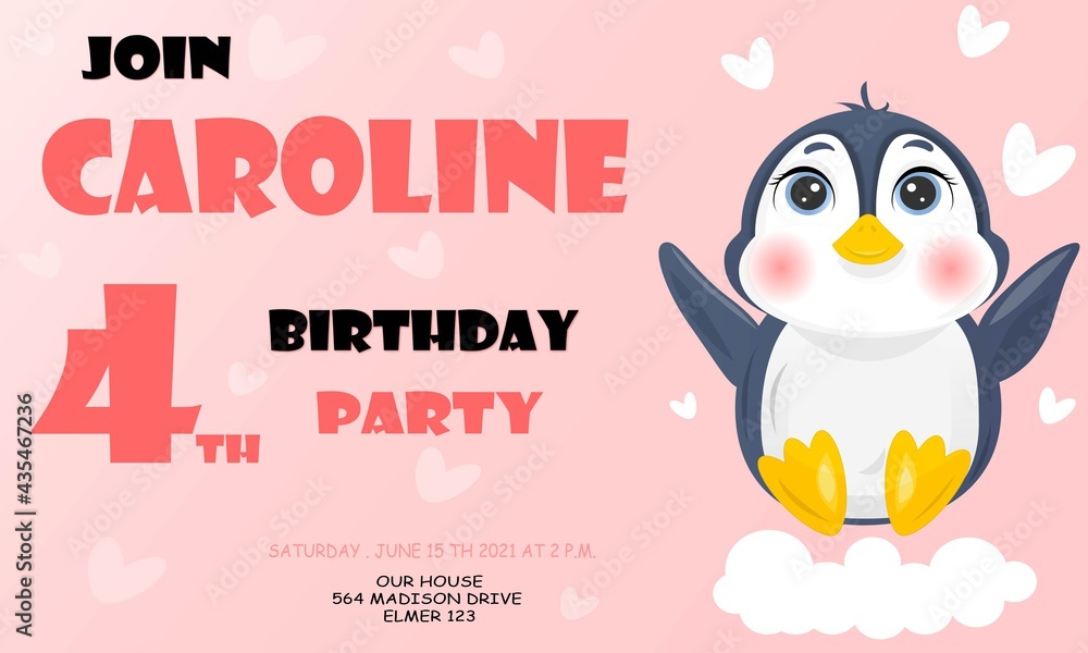 Obraz premium 4th birthday girl