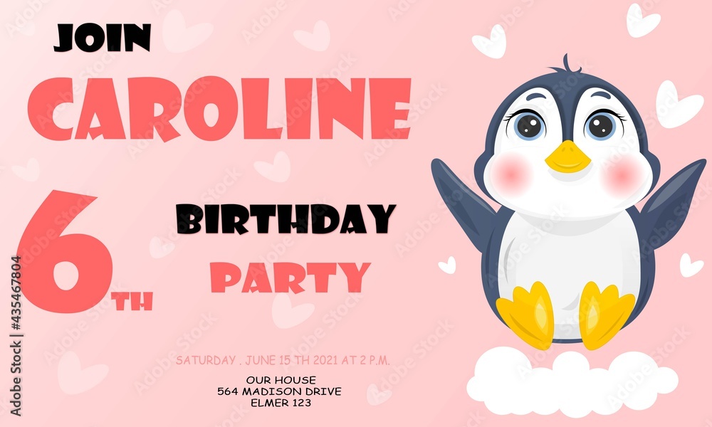 Naklejka premium 6th birthday girl