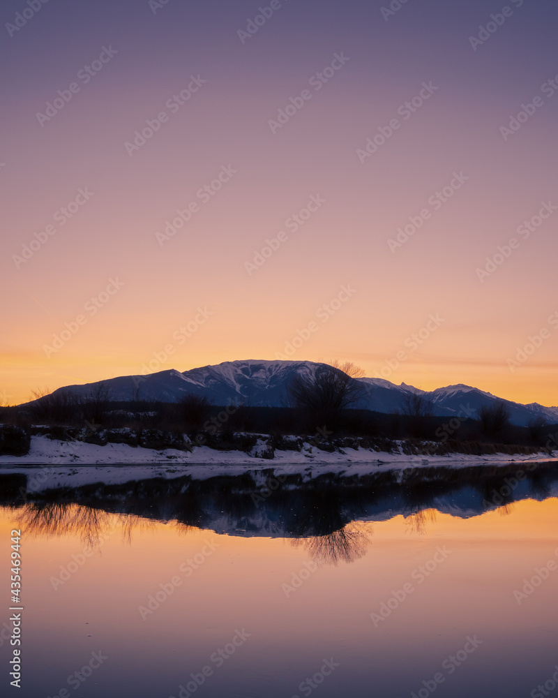 Mountain Reflection at sunset