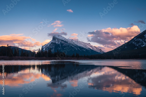 Mount Rundle reflected in Vermillion Lakes photo