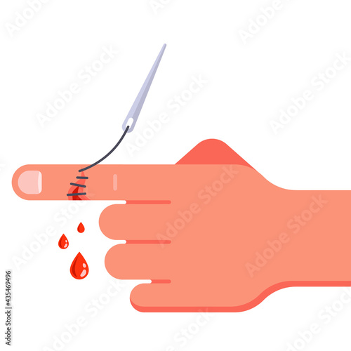 Quadro em tela sew up the wound on the arm