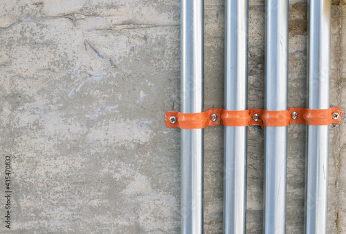 electrical pipe work in the construction