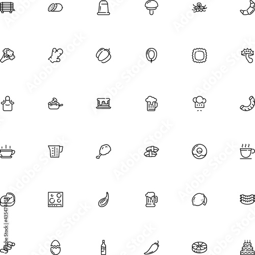 icon vector icon set such as: family, eating, hat, riccioli pasta shape, penne, greenery, butchery, grill, citrus, draught, garment, cannelloni, refreshment, shaker, riccioli, carbohydrate, donut