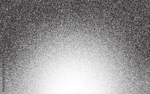 Dotwork gradient pattern vector background. Black noise stipple dots. Sand grain effect. Black dots grunge banner. Abstract noise dotwork pattern. Stipple circles. Stochastic dotted vector background