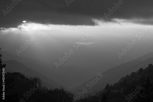 Sunrise in black and white