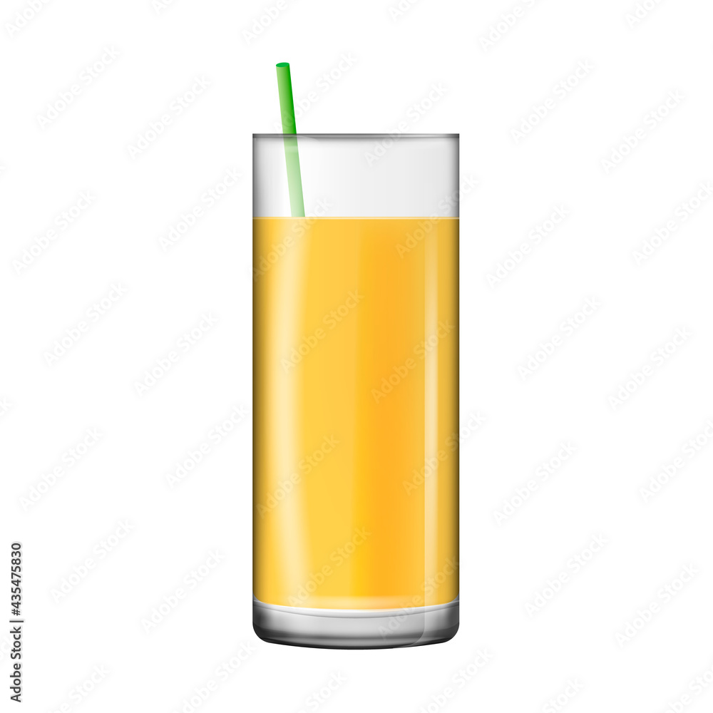 Vector glass of fruit juice on white background. Vector glass of fruit juice on white background.